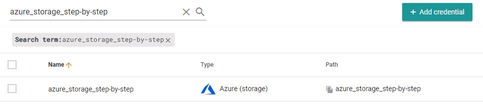 Cycloid Azure Storage credentials