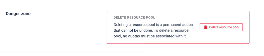 Deleting resource pools